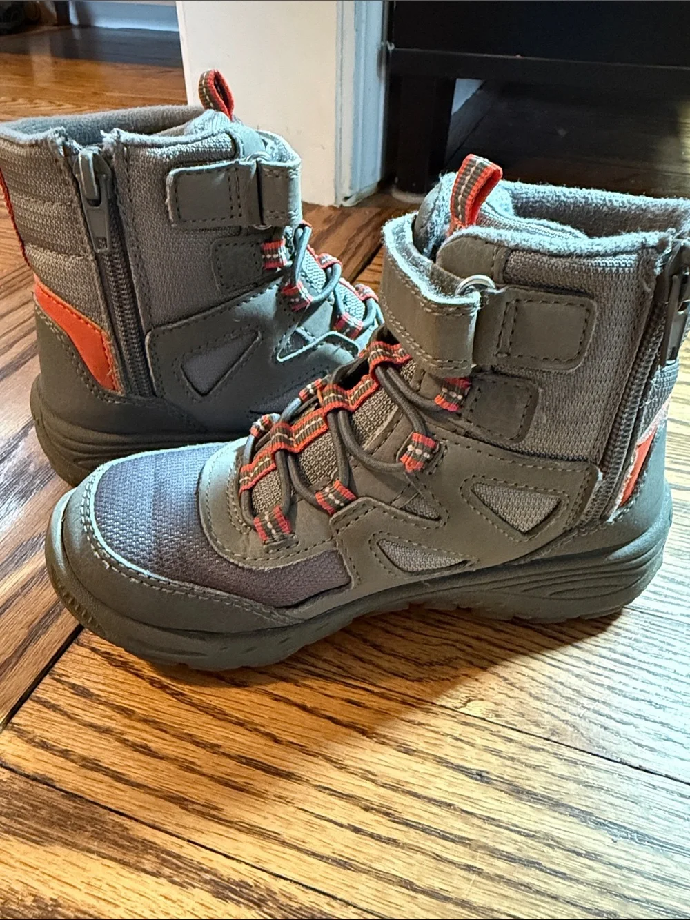 Merrell Kids Grey and Red Waterproof Hiking Boots